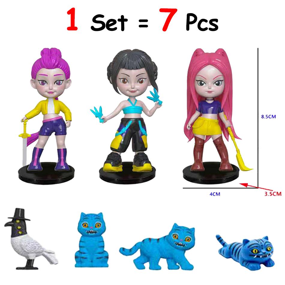 Anime Kpop Dämonenjäger Figur Modell Spielzeug Cartoon Gaming Zubehör Schreibtischdekoration Sammlerfiguren Modell Puppen Set Spielzeug