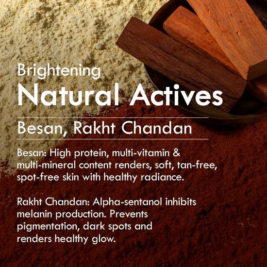 Nat Habit Ready To Apply Henna Paste & Brightning Ubtan Face Wash Combo For Men & Women Natural Glow, Rich Dark Brown Shade Suitable (Combo Pack of 3)