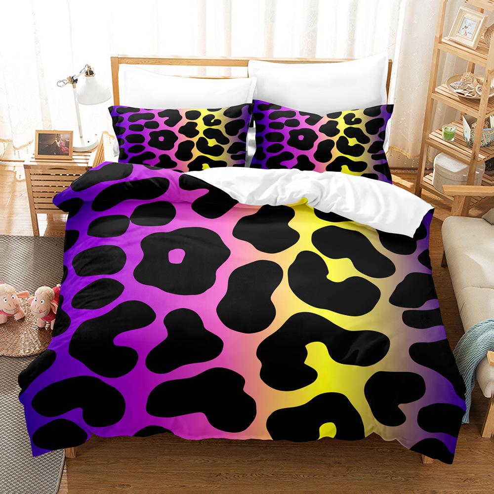 3D Digital Printing Leopard Print Series Three-Piece Set To Print Bedding Kit