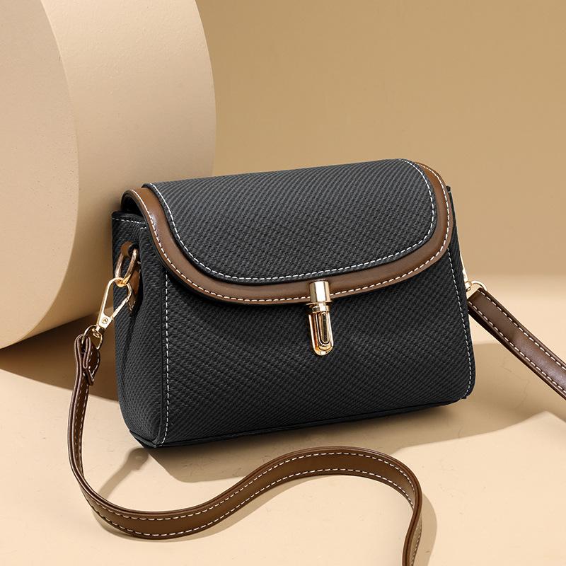 Fashionable and Retro Crossbody Bag Color-blocking Single-shoulder Bag Versatile and Simple Women's Bag