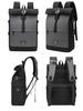 Cool Craftsman Waterproof Roll-Top Backpack: Expandable, Large Capacity, Simple Business Charging Backpack for Men and Women.