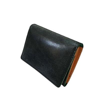 Porte-cartes en cuir de bride fabriqué au Japon vert