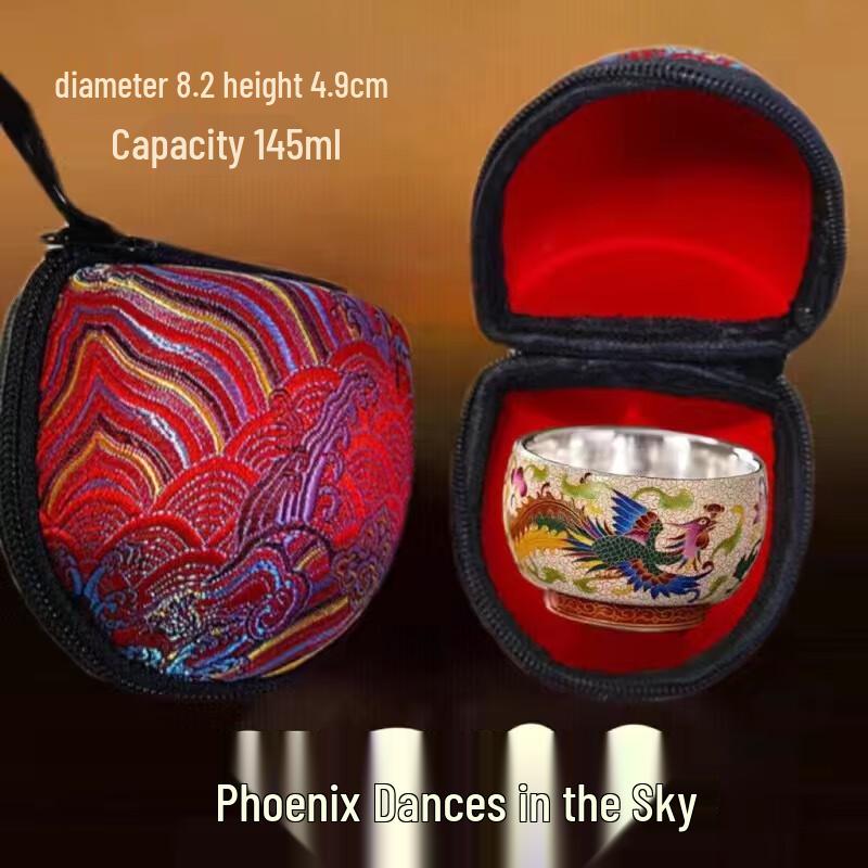 Dragon & Phoenix Ceramic Tea Cup