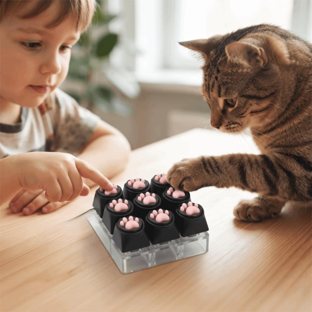 Luminated Button Cat Mechanical Keyboard Keyring Cat Paw Button Keycap Keychain  Boys