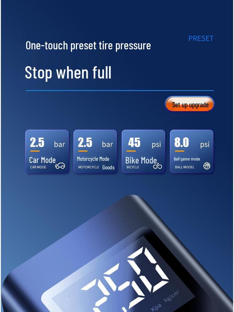 Portable Wireless Electric Tire Inflator Pump