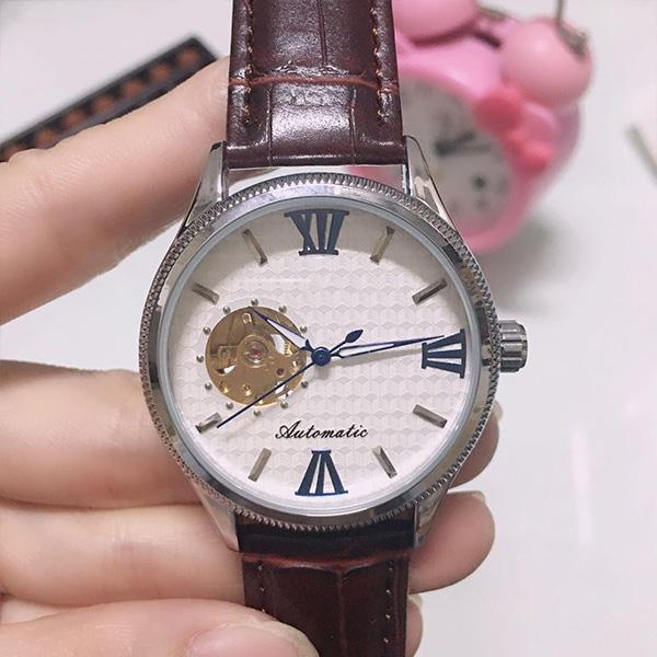 

Мужские деловые часы, повседневные часы с ремнем, автоматические механические часы со скелетом