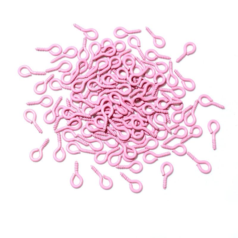 200Pcs/lot 8*4mm Colorful Small Tiny Mini Eye Pins Eyepins Hooks Eyelets Screw For DIY Jewelry Making Supplies Accessories