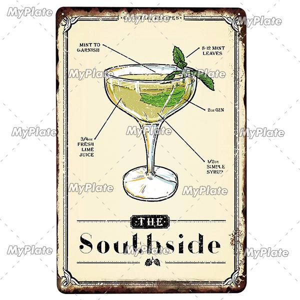 Cocktail Shots6 Metal Sign Vintage Plaque Beer Tin Sign Plate Wall Decor For Bar Pub Man Cave Bloody Poster Custom