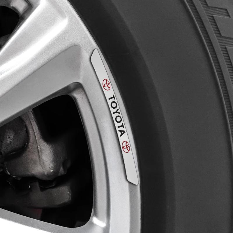 4Pcs Aluminum Car Wheel Hub Badge Sticker Tire Rim Decor Decal for Toyota Trd Corolla Camry RAV4 CHR Yaris Prius Prado Auris Avensis