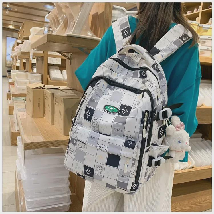 High-Quality Plaid Backpacks for Students - Children's, Primary, Junior High, and High School.