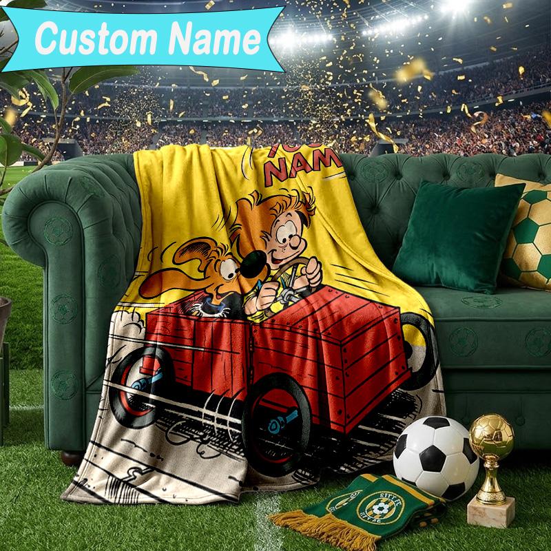 Custom Name Blanket Dog Boule Blanket Bedding Blanket for Travel, Camping, Living Rooms, Offices, Sofas, Fan Christmas Gift
