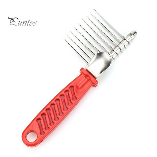 Dog Dematting Comb Rake Detangler Brush for Dogs Stainless Steel Grooming Comb Cats Pets Matted Fur Removal On Undercoat Tool Pet Supplies