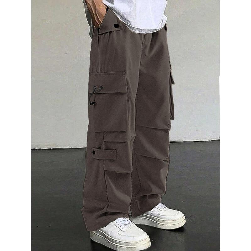 

Functional parachute soldier overalls men s autumn loose wide-leg straight quick-drying casual trousers tide XXL темно-серого
