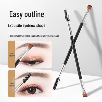 Doppelendiger Augenbrauen- und Lidschattenpinsel - Angeschrägter Concealer- und Spiral-Wimpernformer für professionelles Augen-Make-up