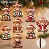 Animal Theme Christmas Tree Ornaments Wooden Highland Cow Ornament, 2D Cute Hanging Shape Decor with String, Farmhouse Holiday Party Decoration