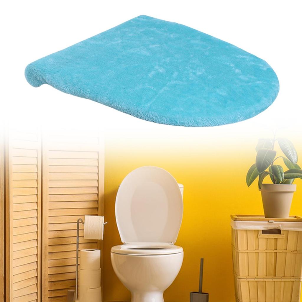 Bathroom Toilet Lid Cover ,Toilet Seat Mat, Elastic Edges ,Bathroom Protector Absorbent for