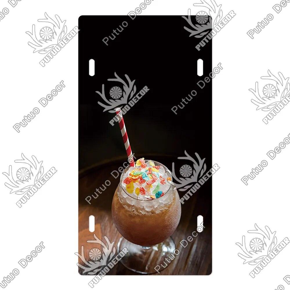 Placa de metal para coquetel Putuo Decor Placa de licença Placa de metal Placa de lata vintage Decoração para Pub Bar Sala de estar Porta Clube Decoração