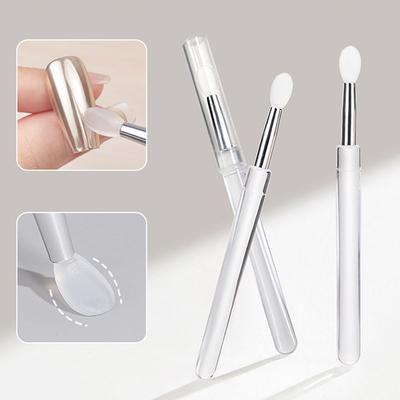 Silikonové aplikátorové tyčinky na nehty Opakovaně použitelné chromové třpytky Nástroj na nanášení manikúry Nový štětec na silikonové nehty Easy-Daub Pigment