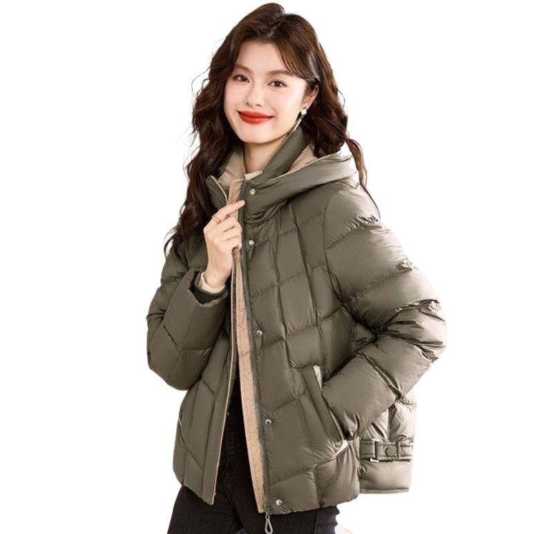 

Модний Зимовий Теплий Бавовняний Пуховик Жіночий Високої Якості Однотонний Вільний Куртка з Капюшоном XXL