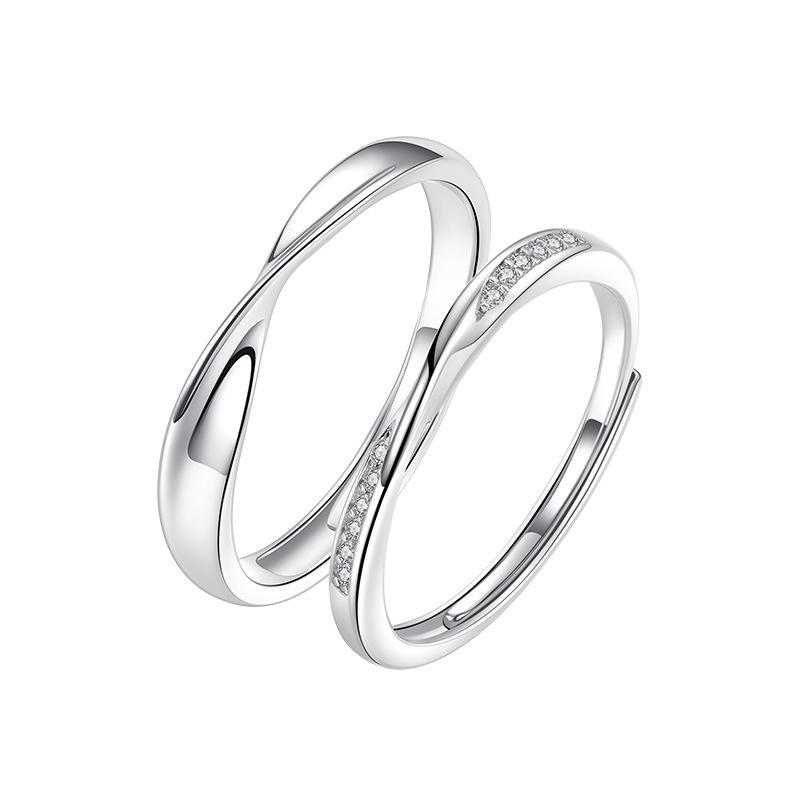 Women's Ferris Wheel Möbius Ring: S925 Sterling Silver with Zircon, Non-Fading, Niche High-End Design, Couple's Rings.
