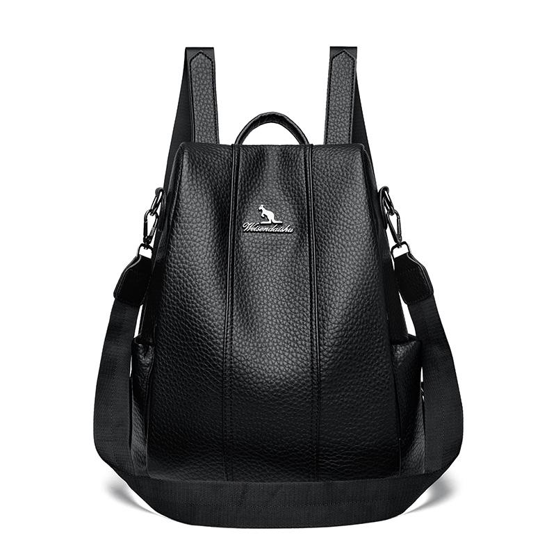 Backpack Retro Women's Anti-theft Backpack Soft Leather Schoolbag Reduced Burden Large Capacity Travel Bag