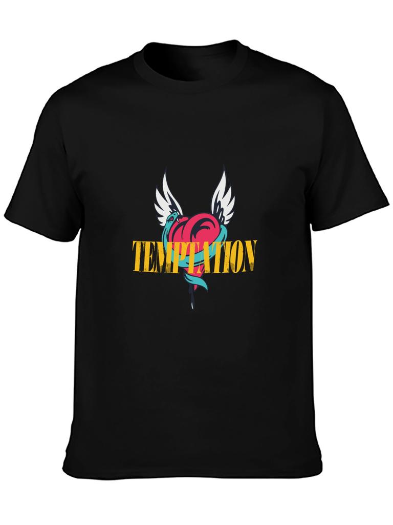 Top Short Sleeve Snake-heart-wings-temptation-sign Anime T Shirt Hip Hop Fashion Country Music Movie Peripheral