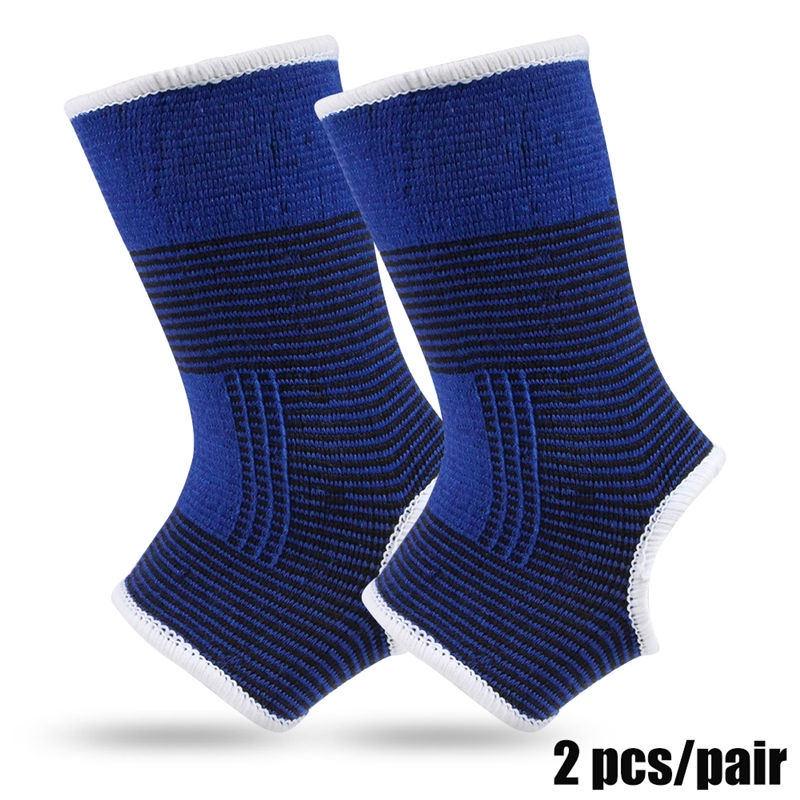 

1 пара, профессиональная эластичная трикотажная повязка на лодыжку, бандаж на лодыжку для защиты от растяжения связок лодыжки, спортивная обувь, терапия лодыжки 1 pair синий