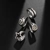 4 Pièces/Ensemble Anneaux Larges Étoile à Cinq Branches Spirale Couleur Argent Vintage Punk Pour Femmes Hommes Anneaux de Doigt Épais Hiphop Créatif Bijoux