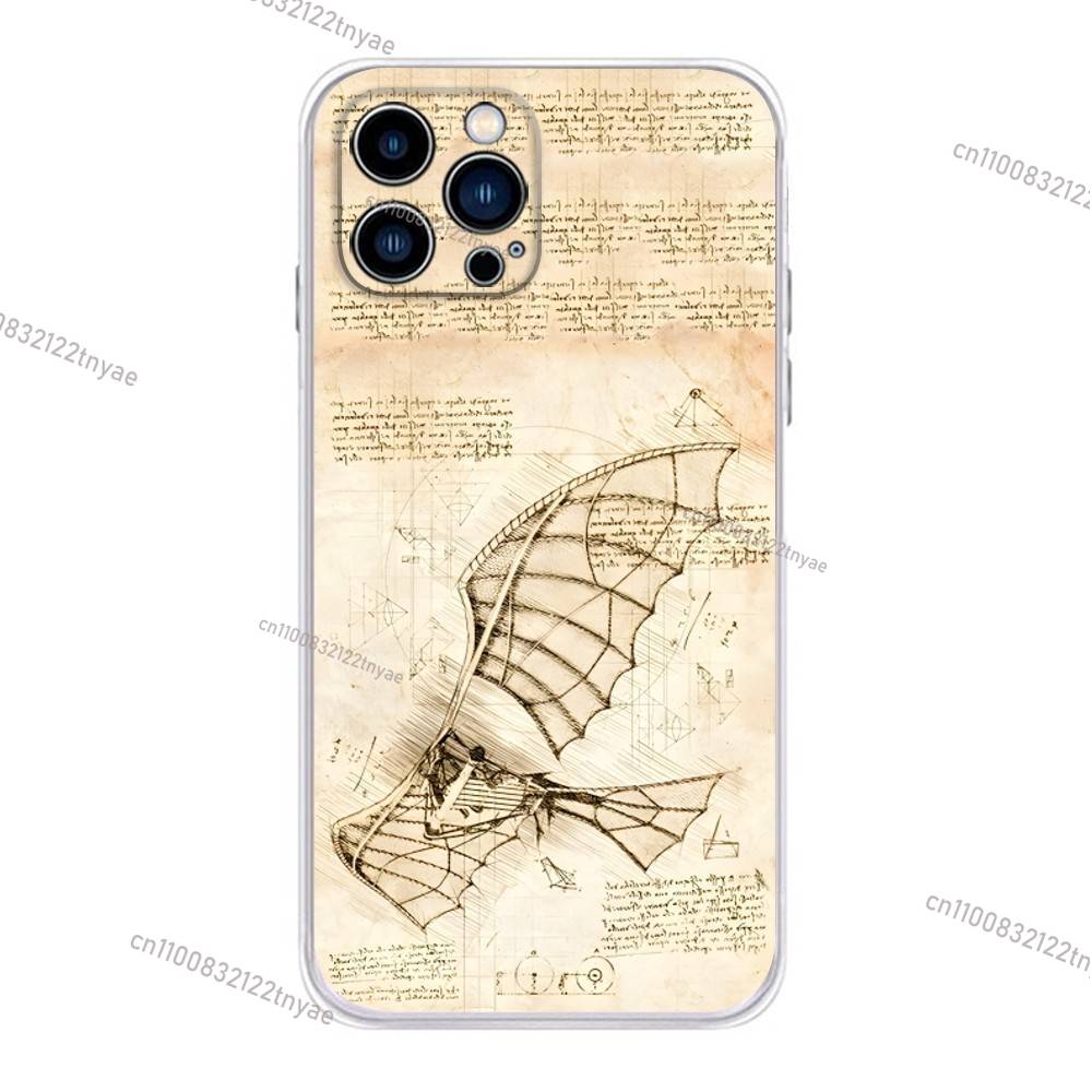 L-Leonardo da Art Vinci Phone Case For IPhone17,16,E,15,14,13,12,11 Pro Max XR XS Max Plus Cute INS Cover Case