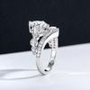 925 Sterling Silver Moissanite Crown Ring Set in 18K Gold - Light Luxury Women's Wedding Stacking Rings