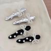 Women's Wave Pearl Ribbon Clip Pin Hairpin