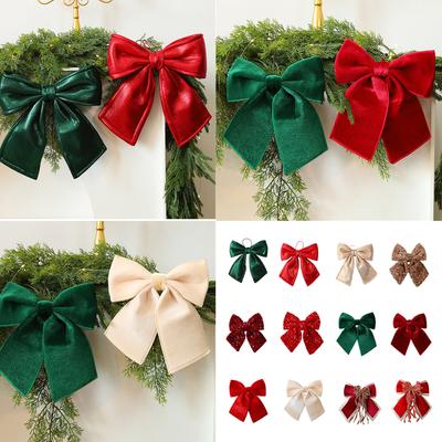 Festliche Samt Schleifen Dekoration Für Weihnachtsbaum Tür Vorhänge Und Partys Handgemachter Hängender Kranz Schleifenknoten
