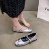 Mary Jane shoes shallow buckle single shoes women's 2025 spring new Korean version square head flat bottom shallow mouth soft sole Doudou shoes