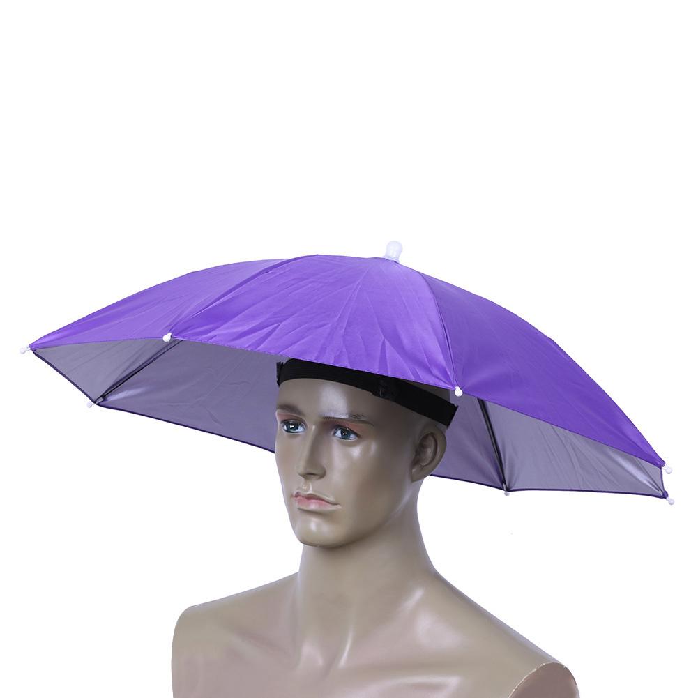 Tragbare faltbare Fischerei-Sonnenhut-Kopfbedeckung Regenschirmhut Doppellagiger UV-Schutz Sonnenschutz-Regenschirmkappen Outdoor-Sonnenschirm