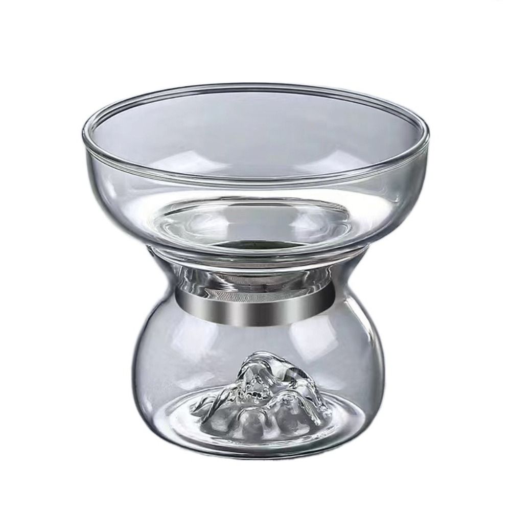 

Прозрачное стекло Стеклянный чайный фильтр Форма горы Разделитель чая и воды Для рассыпных чайных листьев серый