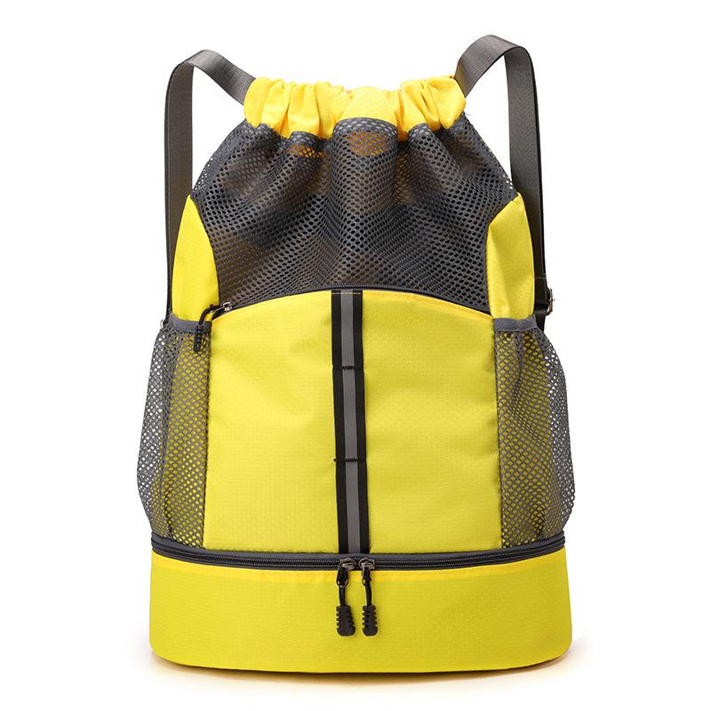 

Large-capacity backpack wear-resistant Oxford cloth backpack for casual outdoor cycling travel drawstring bag жовтий