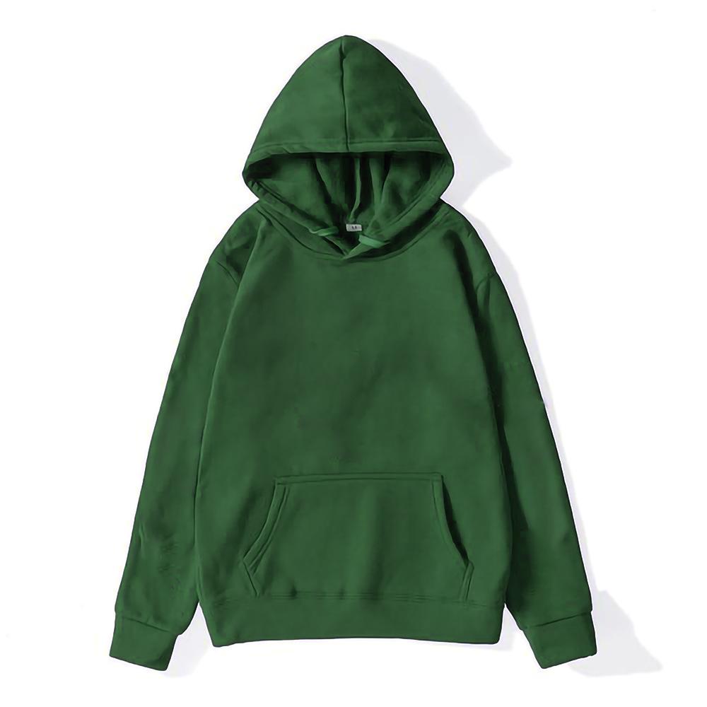 Cross2024 Men's Solid Color Korean Style Loose Hooded Pullover Sweatshirt - Spring & Autumn Trend