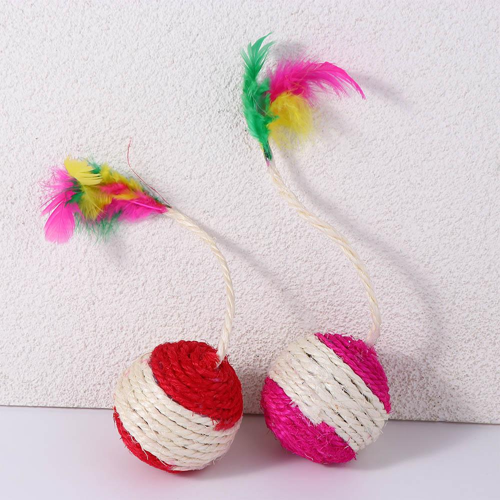 Scratching Cat Interactive Toys Playing Sisal Molar Ball Chew Ball Cat Scratching Ball Cat Balls