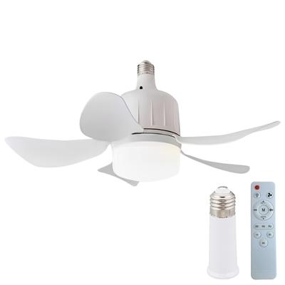 Ceiling Fan Lamp E27 Base 3 Colors Dimmable Modern LED Ceiling Fan 3 Speeds Chandelier Ceiling Fan 17.7 Inch for Kitchen Bedroom