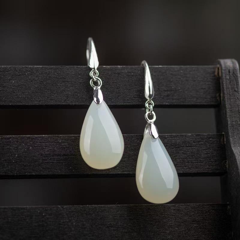 Elegant Silver Water Drop Earrings: 2026 Chinese Style, Retro Temperament
