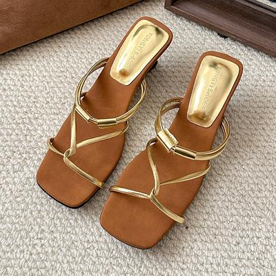 Mode Damen Hausschuhe Mode Mittelhohe Absätze Kleiderschuhe Designer Elegante Pumps Sommer Schuhe mit Absatz Frau 2025 Neue Marke Zapatillas De Mujer