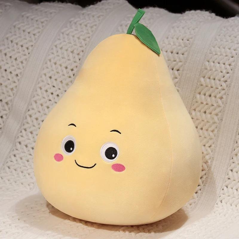 Soft Fruit Series Plush Toy Stuffed Avocado Orange Strawberry Watermelon Pear Apple Plush Pillow Soft Doll Kids Birthday Gift