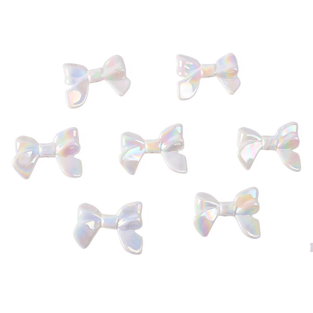 Acrylic Ab Plated Color Imitation Bow, Solid Color Beads, Straight Hole Loose Beads Diy Jewelry, Necklace, Hairpin, Beaded Material