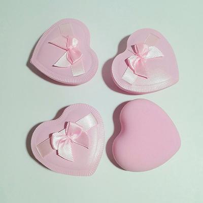 2/5Pcs Heart Bow Makeup Powder Puffs That Can Be Used In Both Dry And Wet Combinations Cotton Candy Air Cushion Powder Puff