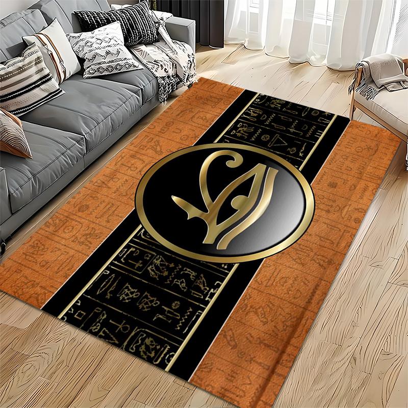 Eye of Horus Ancient Egyptian Design Rug Non-slip rug suitable for living room and bedroom sofas.