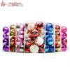 Set of 16 Painted Christmas Ball Ornaments - 4cm, 6cm, 8cm - Shiny Decorative Hanging Baubles