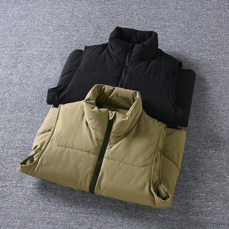 Men Plus Size Workwear Padded Vest Men Thick Warm Sleeveless Jackets Men Cotton‑Padded Outerwear Gilet Male Soild Color Waistcoat