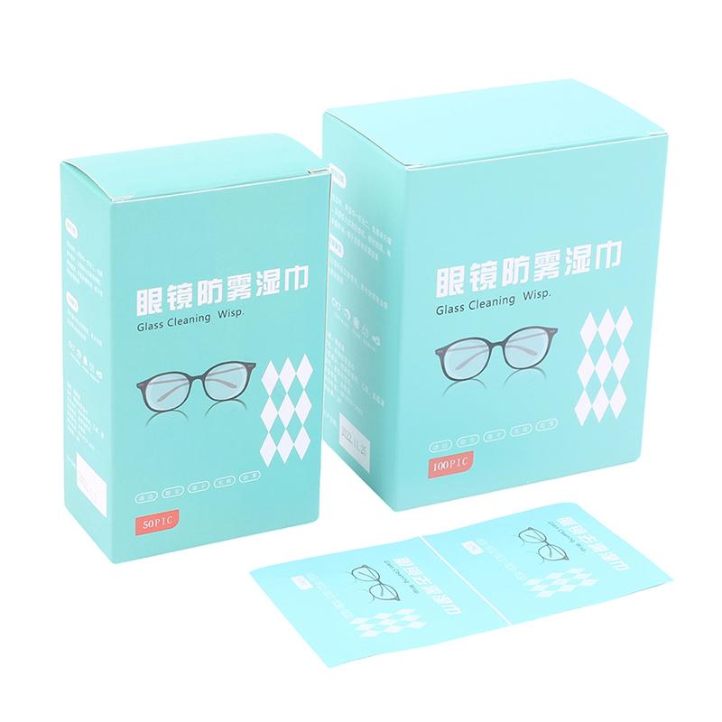 50/100Pcs Glasses Cleaner Wet Wipe Anti Fog Misting Dust Remover Cleaning Lens Wipes Sunglasses Phone Screen