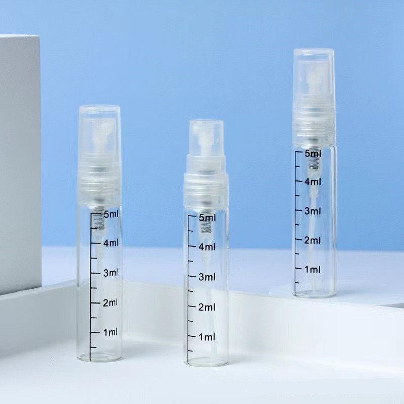 1 Stück 2ml 3ml 5ml 10ml Skalenglasflasche Nachfüllbarer Sprühzerstäuber Leere Parfüm-Reise-Zerstäuber Kosmetikbehälter Proben-Testfläschchen
