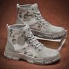 New Men's Winter Camouflage Ankle Boots Fur Lined Warm Non-Slip Outdoor Tactical Work Boots for Male